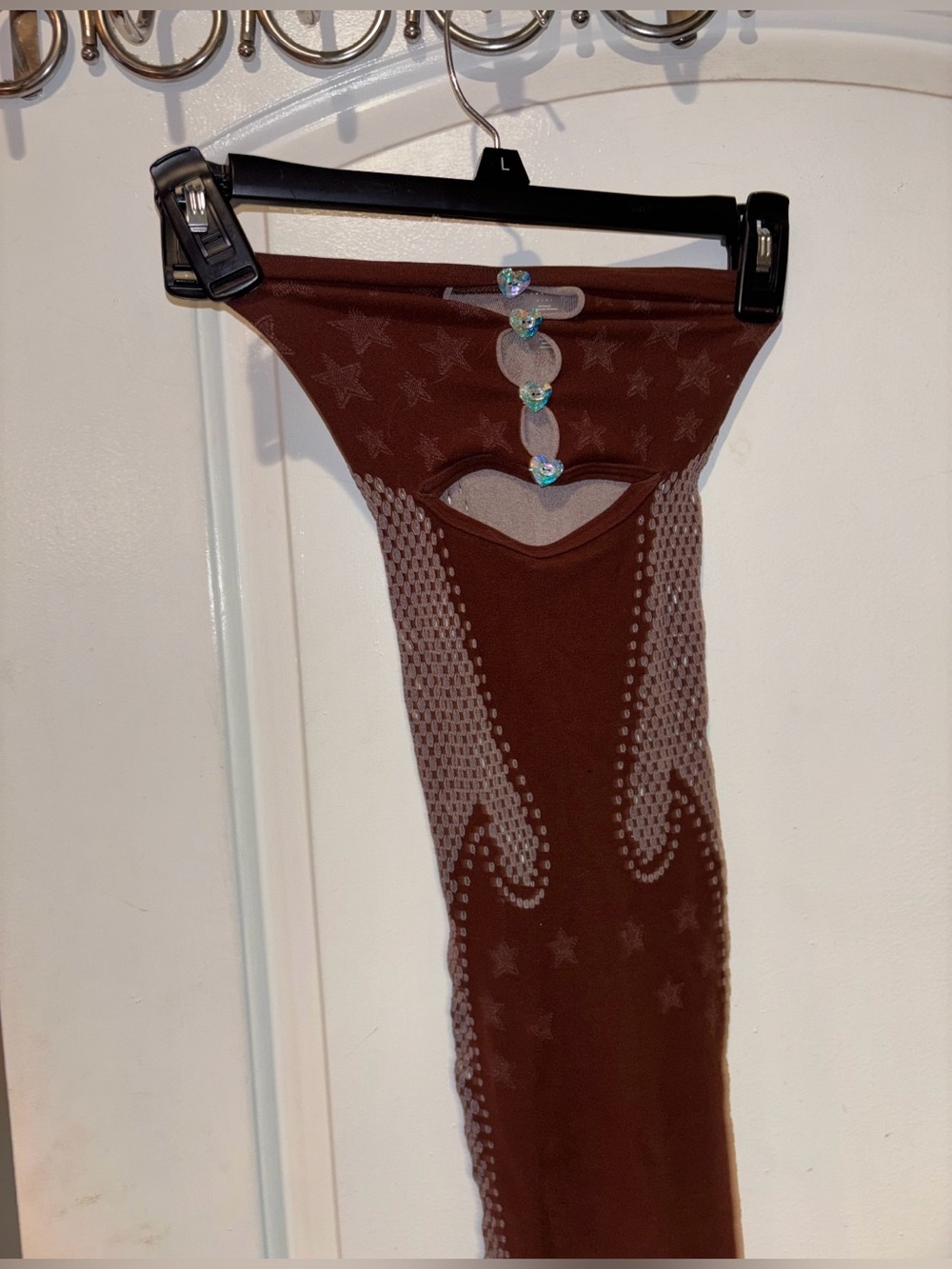 New! Poster Girl Roxie Dress Old Money Brown Stretch Bodycon Midi Dress 🤎🤠 OS - Picture 11 of 13